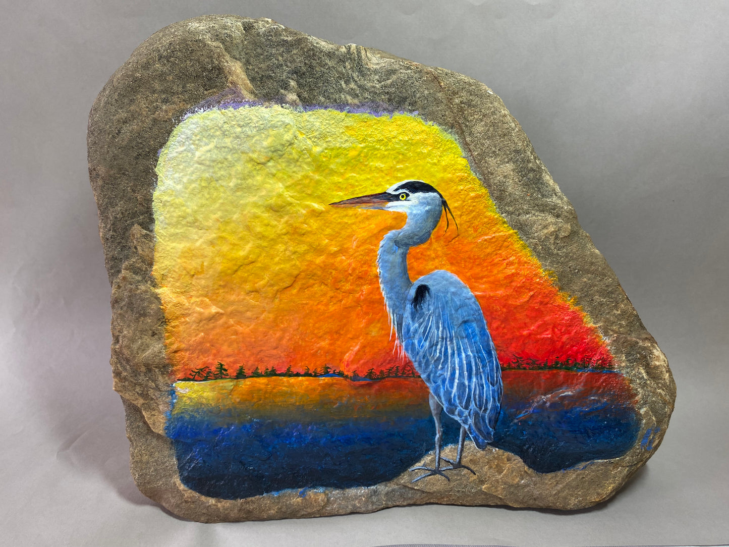 Heron on Rock on Rock