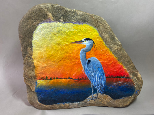 Heron on Rock on Rock