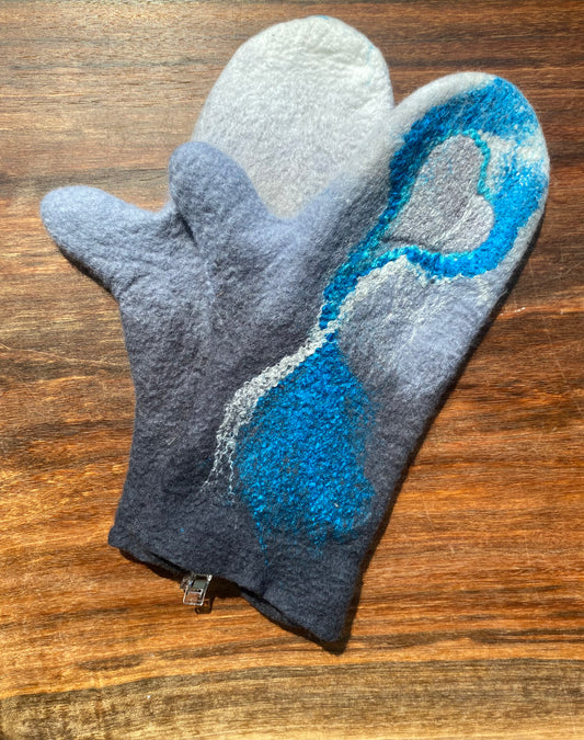 Blue Wool Mittens by Elena Pozdeeva