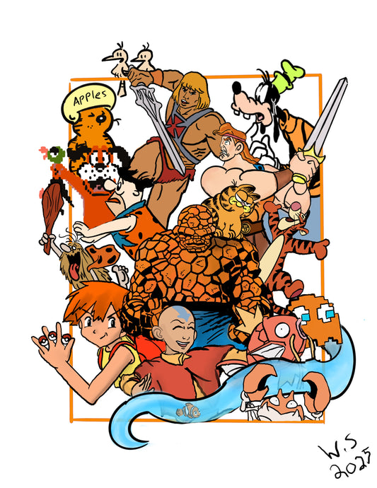 Orange Cartoon Art Prints